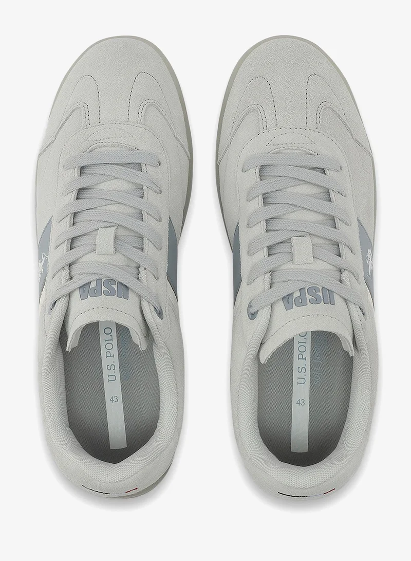 U.S. Polo Assn. grey Men's Grey Low-Top Sneakers - Classic Lace-Up Design, Comfortable for Everyday Outfits for Men | Best Price UAE